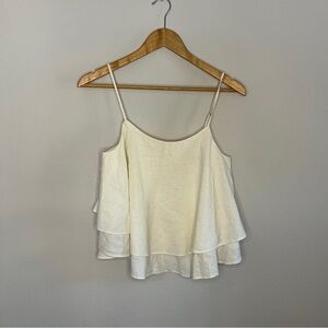 BP Cream Asymmetrical Tiered Cropped Tank